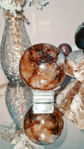 Fire quartz sphere