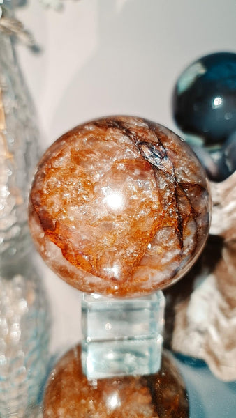 Fire quartz sphere