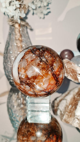 Fire quartz sphere