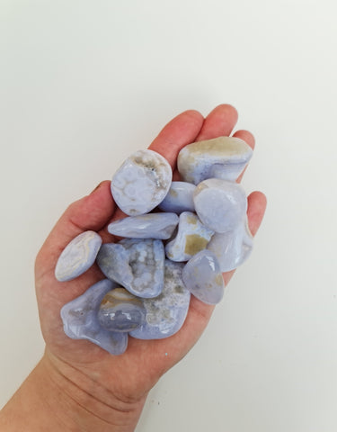 Blue lace agate tumble | Anxiety & communication