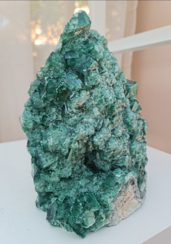 Rare cube raw green flurite