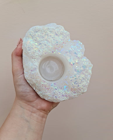 Tealight holder | Aura clear quartz