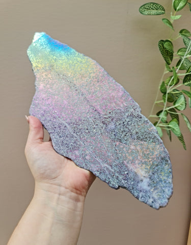 Aura lepidolite slab