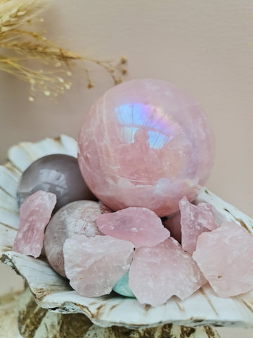 Aura  rose quartz sphere